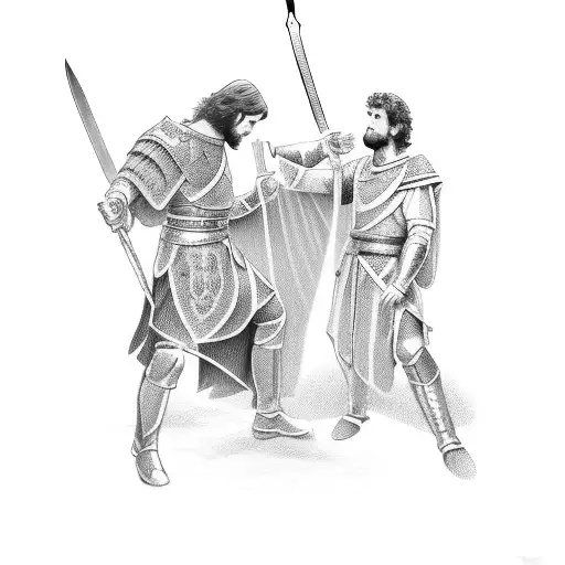 prince Jonathan giving king David his sword tattoo design idea