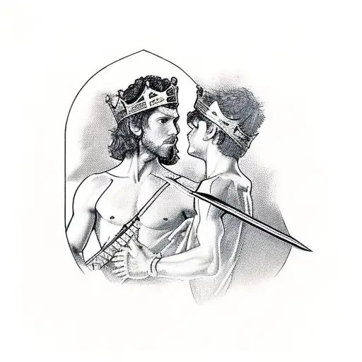 prince Jonathan giving king David his sword tattoo design idea