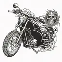 skull death weapon motorcycle guitar evil spirits animals tattoo design idea