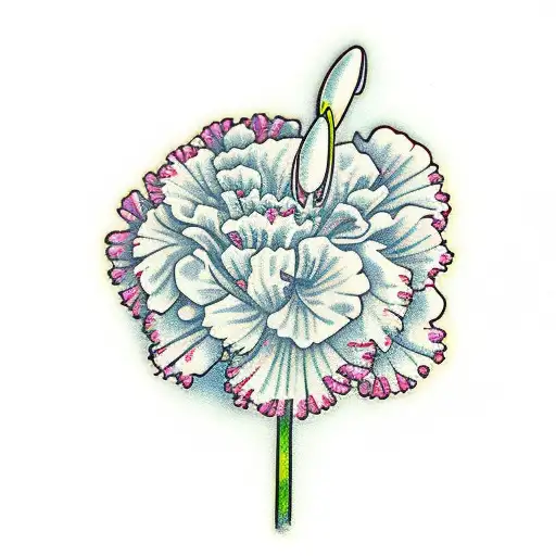 carnation with snowdrop flowers tattoo design idea