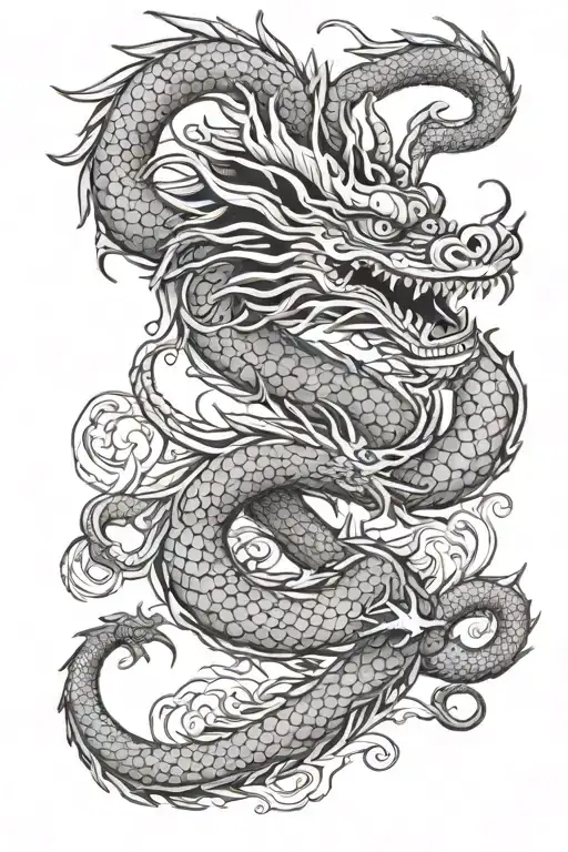 Chinese dragon with mandala design tattoo design idea