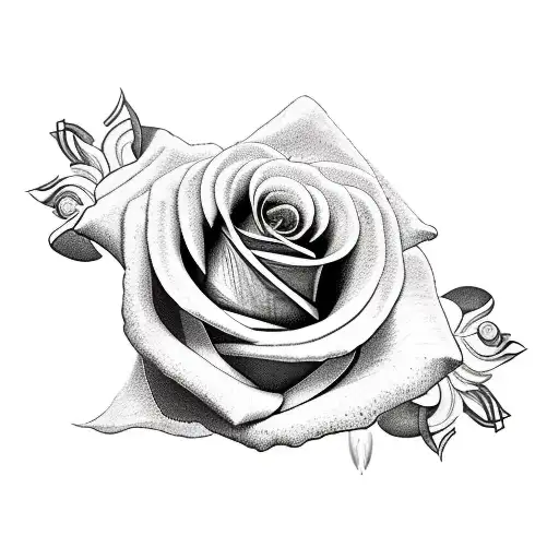 Three swords through roses tattoo design idea