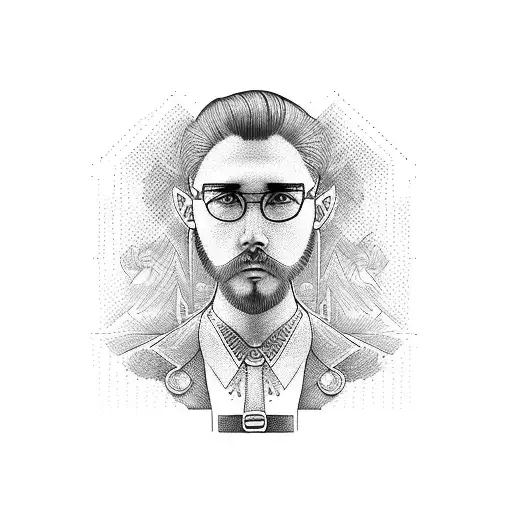 big brother and young sister glasses tattoo design idea