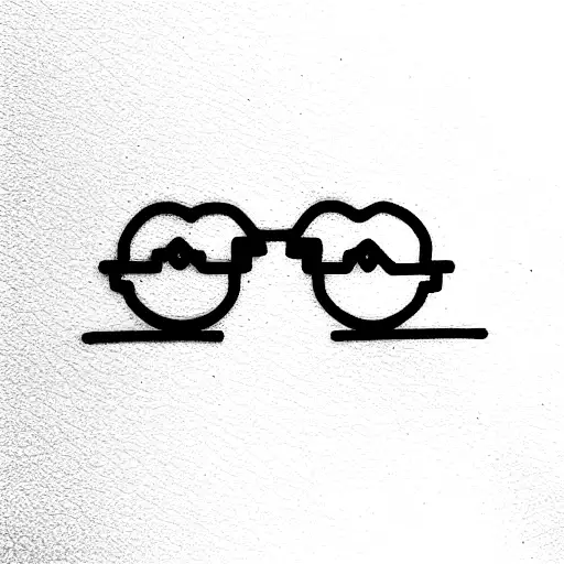 big brother and young sister glasses tattoo design idea