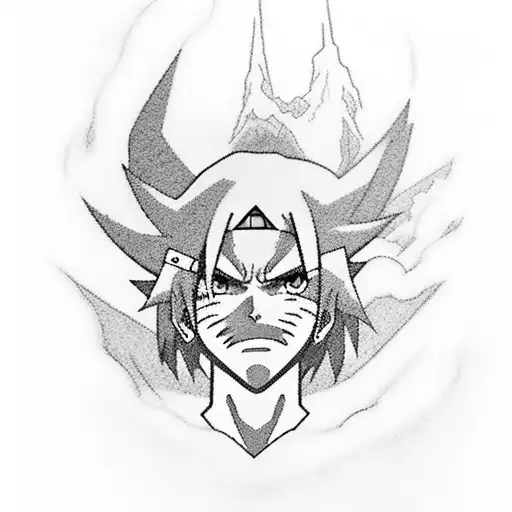 akatsuki cloud from naruto shippuden infront of mountain tattoo design idea