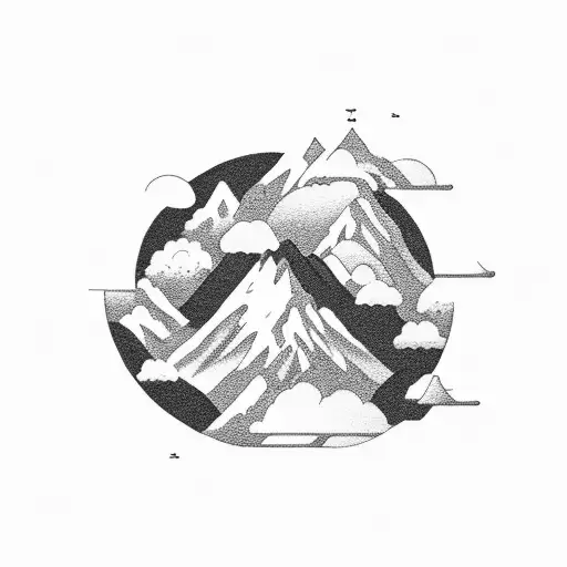 akatsuki clouds infront of mountain and 21 savage tattoo design idea