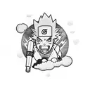 akatsuki cloud from naruto shippuden infront of mountain tattoo design idea