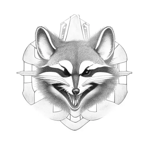 raccon on the bridge of a U.S. Navy ship tattoo design idea