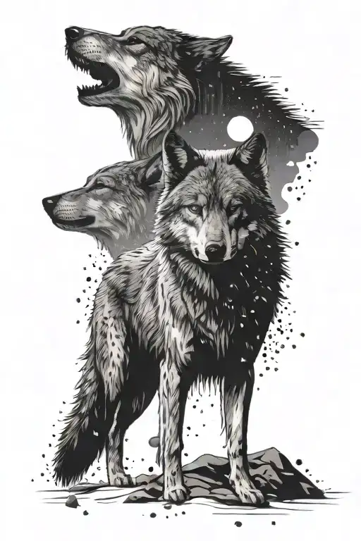 The lone and wounded wolf, the leader of the pack symbolizing your tattoo design idea
