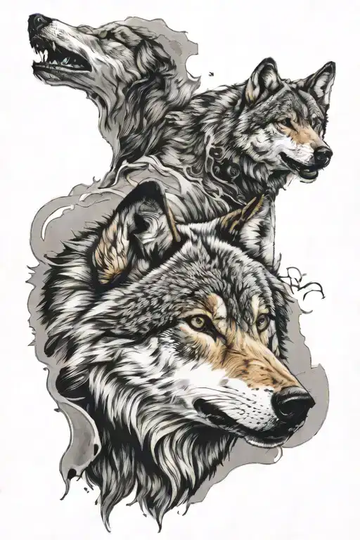 The lone and wounded wolf, the leader of the pack tattoo design idea
