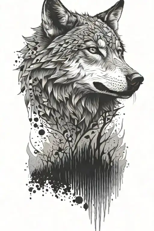 The lone and wounded wolf, the leader of the pack tattoo design idea