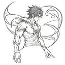Jin Kazama's shoulder tattoo intertwined with a Kingdom Hearts 2 Nobody symbol tattoo design idea