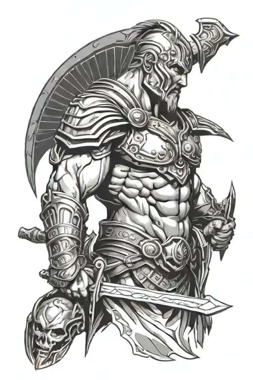 ares god of war scene inspired tattoo design idea