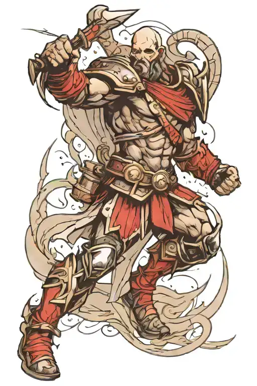 ares god of war scene inspired tattoo design idea