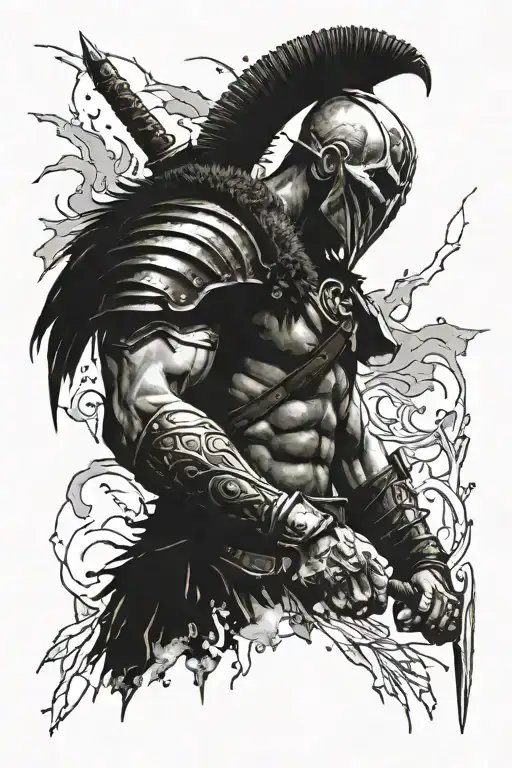 ares god of war scene inspired tattoo design idea