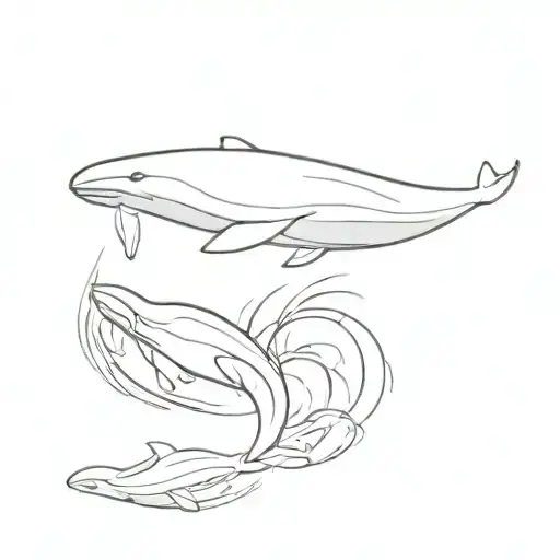 beluga whale swimming tattoo design idea