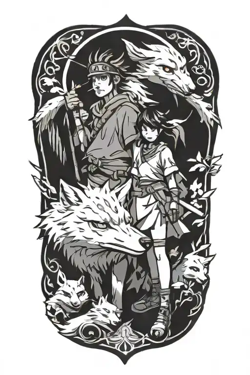 princess Mononoke tattoo design idea