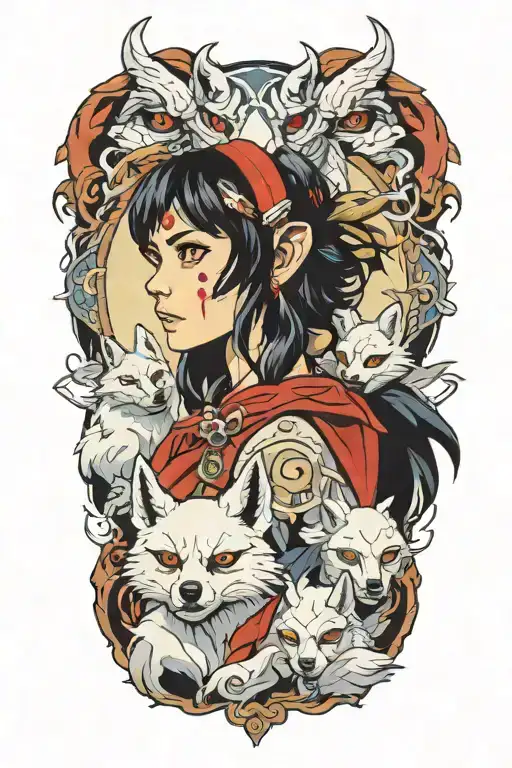 princess Mononoke tattoo design idea