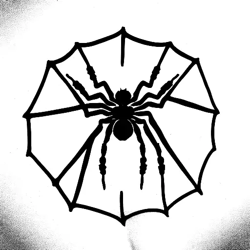 spider with spider web and spider  tattoo design idea