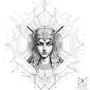 godess athena sun tattoo design idea