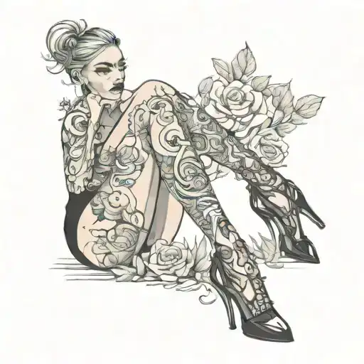 ayda text 'IGY6' stockings girl wearing tattoo design idea