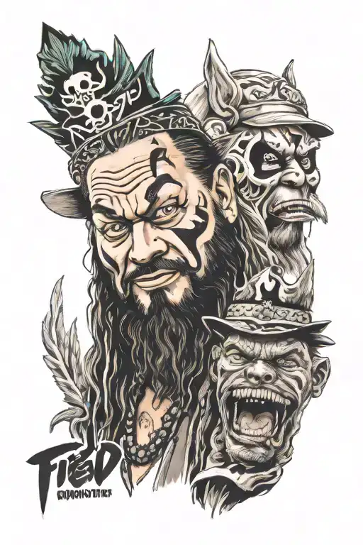 the fiend bray wyatt with bo dallas uncle howdie tattoo design idea