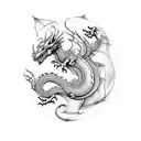 stack of books with dragon tattoo design idea