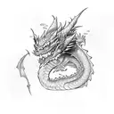 stack of books with dragon tattoo design idea