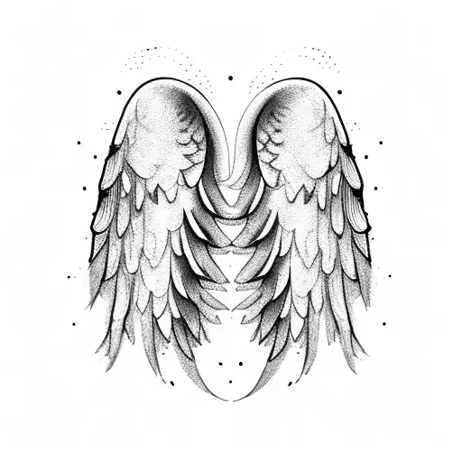 A pair of angel wings made of delicate lace tattoo design idea
