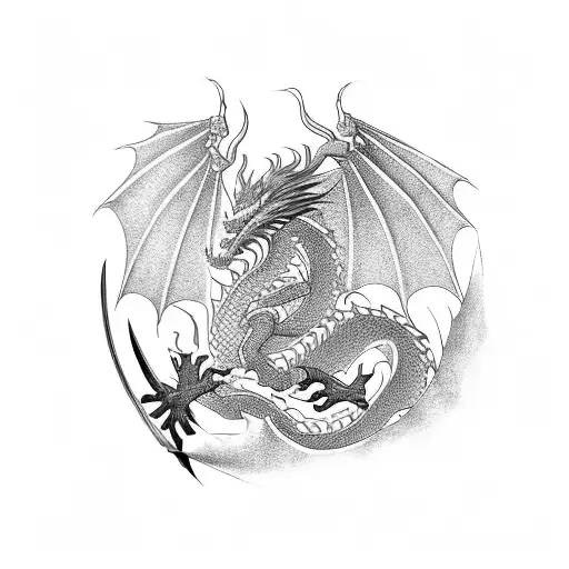 dragon, samurai's  tattoo design idea