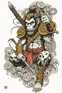 monkey king tattoo design idea
