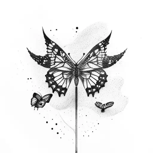 guitar the last of us and butterfly life is strange tattoo design idea