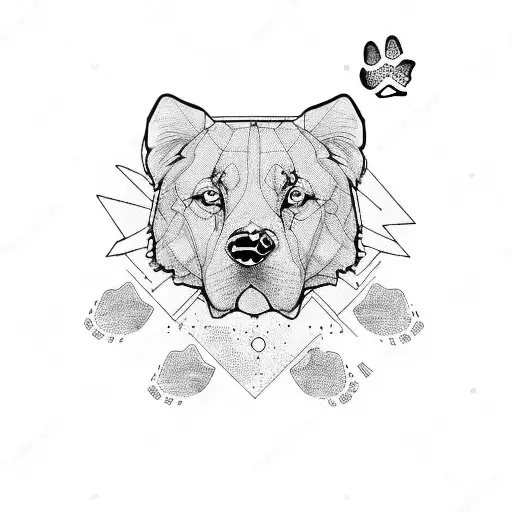 paw print with thumb prints  tattoo design idea