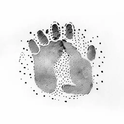 paw print with thumb prints  tattoo design idea