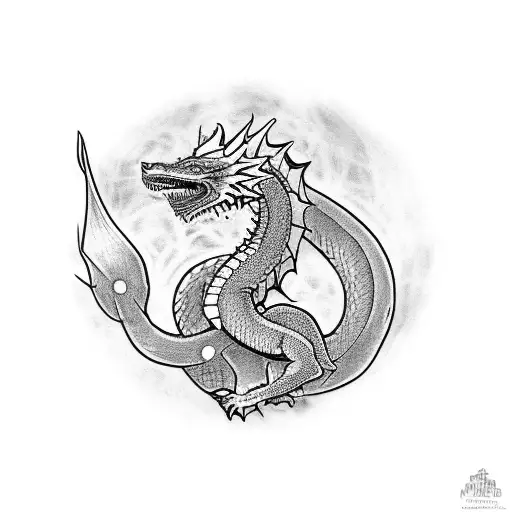 daenerys whit 3 dragons tattoo design idea