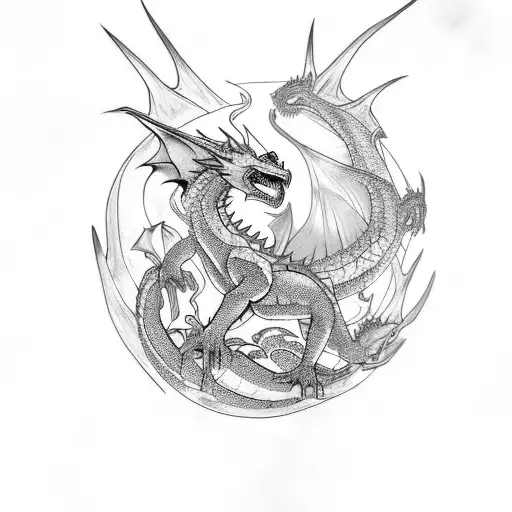 daenerys and dragons tattoo design idea