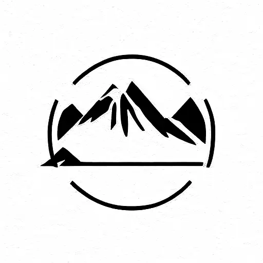 mountain with capital letters C, N, G, B, V and M tattoo design idea