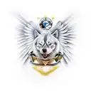 BMW front angel eyes pit girl tattoo design idea