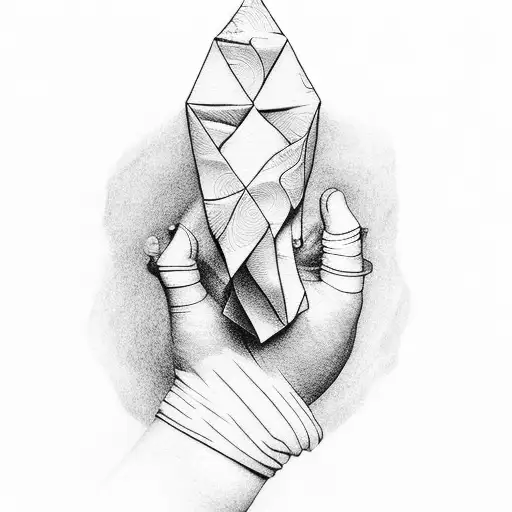 paper boat and pinky fingers promise tattoo design idea