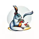 squirrel as feminist tattoo design idea