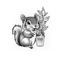 squirrel as feminist tattoo design idea