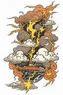 clouds and lightning storm tattoo design idea