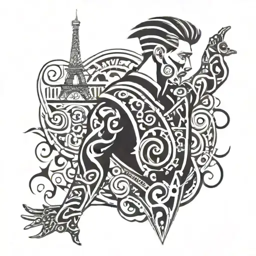 gentleman in paris tattoo design idea