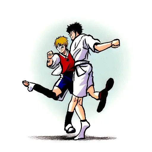 The two taekwondo athletes sparred. tattoo design idea