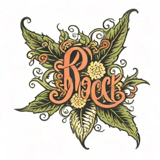 the word "BROCK" made out of vines tattoo design idea