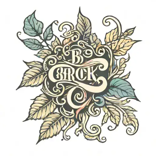 the word "BROCK" formed with vines tattoo design idea