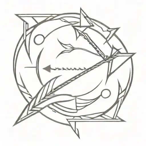 tribal arrow manly tattoo design idea