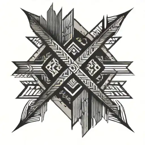 tribal arrow manly tattoo design idea