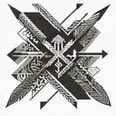 tribal arrow manly tattoo design idea