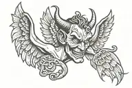 devil half angel tattoo design idea
